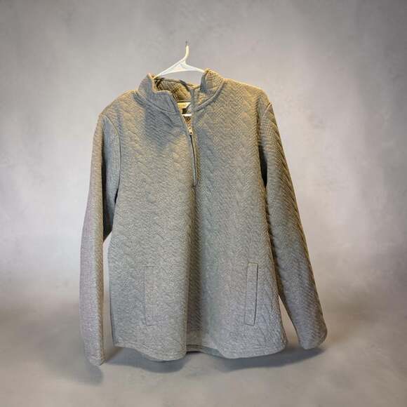 Cold Water Creek Other - Coldwater Creek Quilted Quarter Zip Pullover Gray